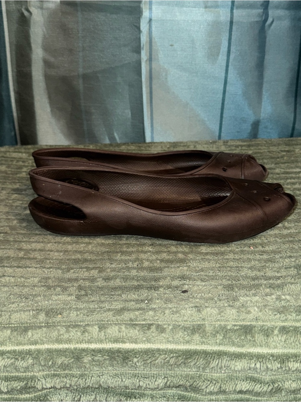 Crocs Women’s Brown Slingback Peep-Toe Flats